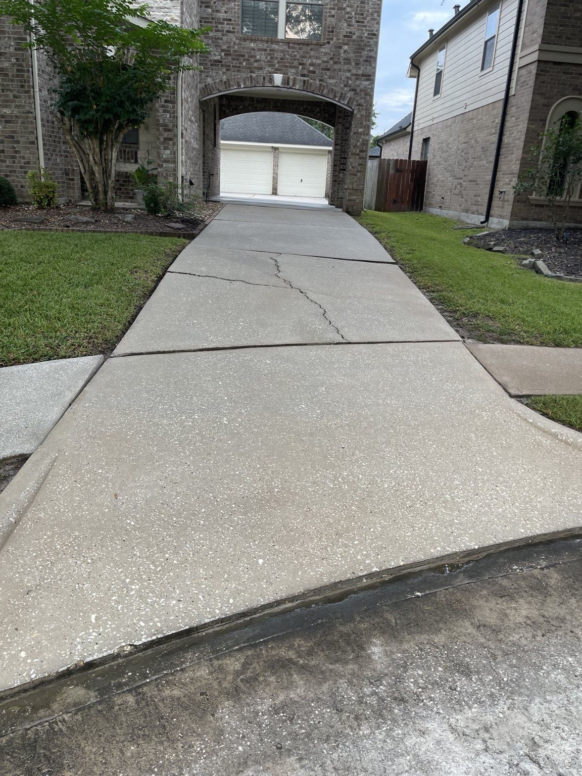 After: residential driveway cleaning