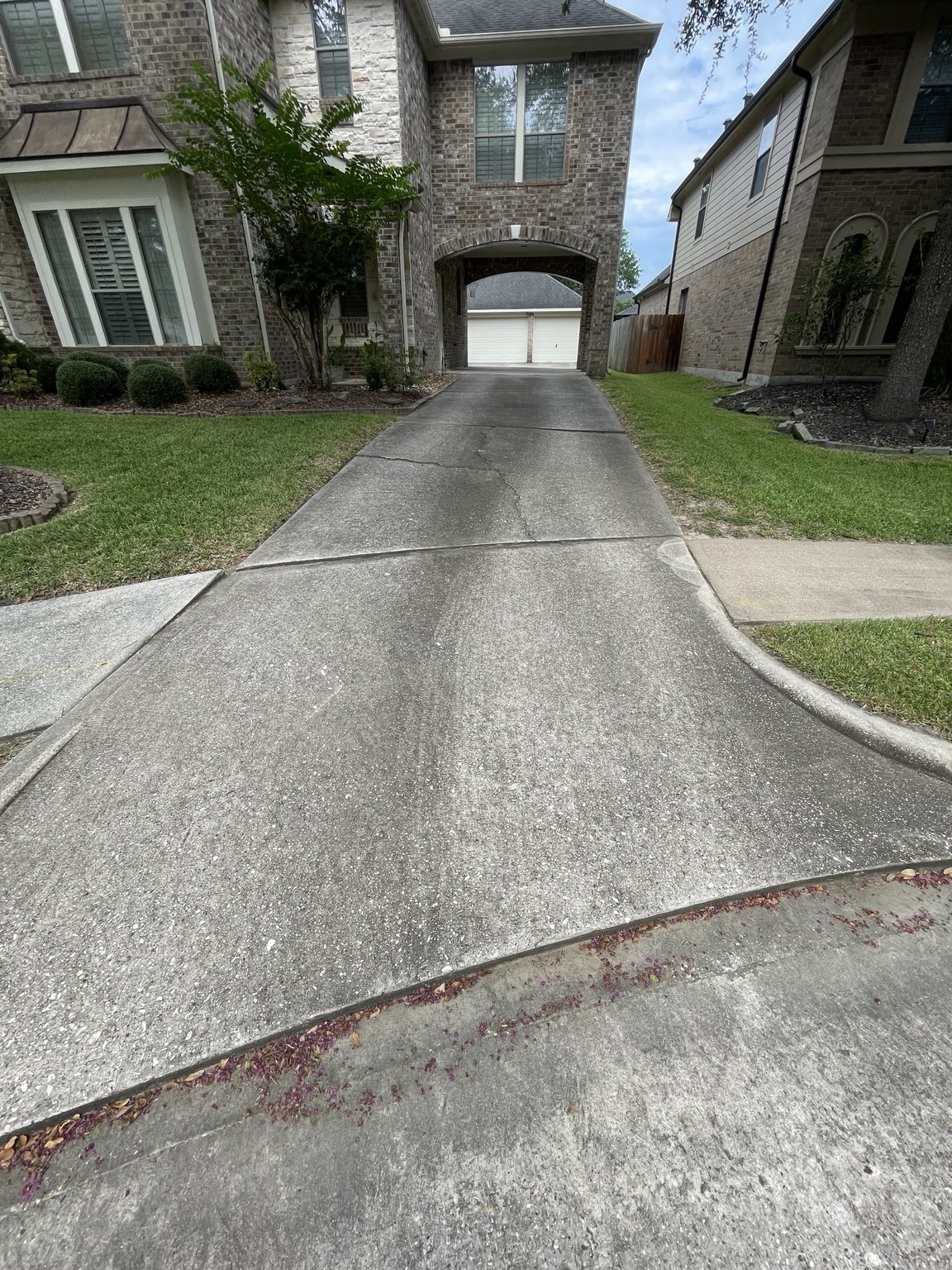 Before: residential driveway cleaning