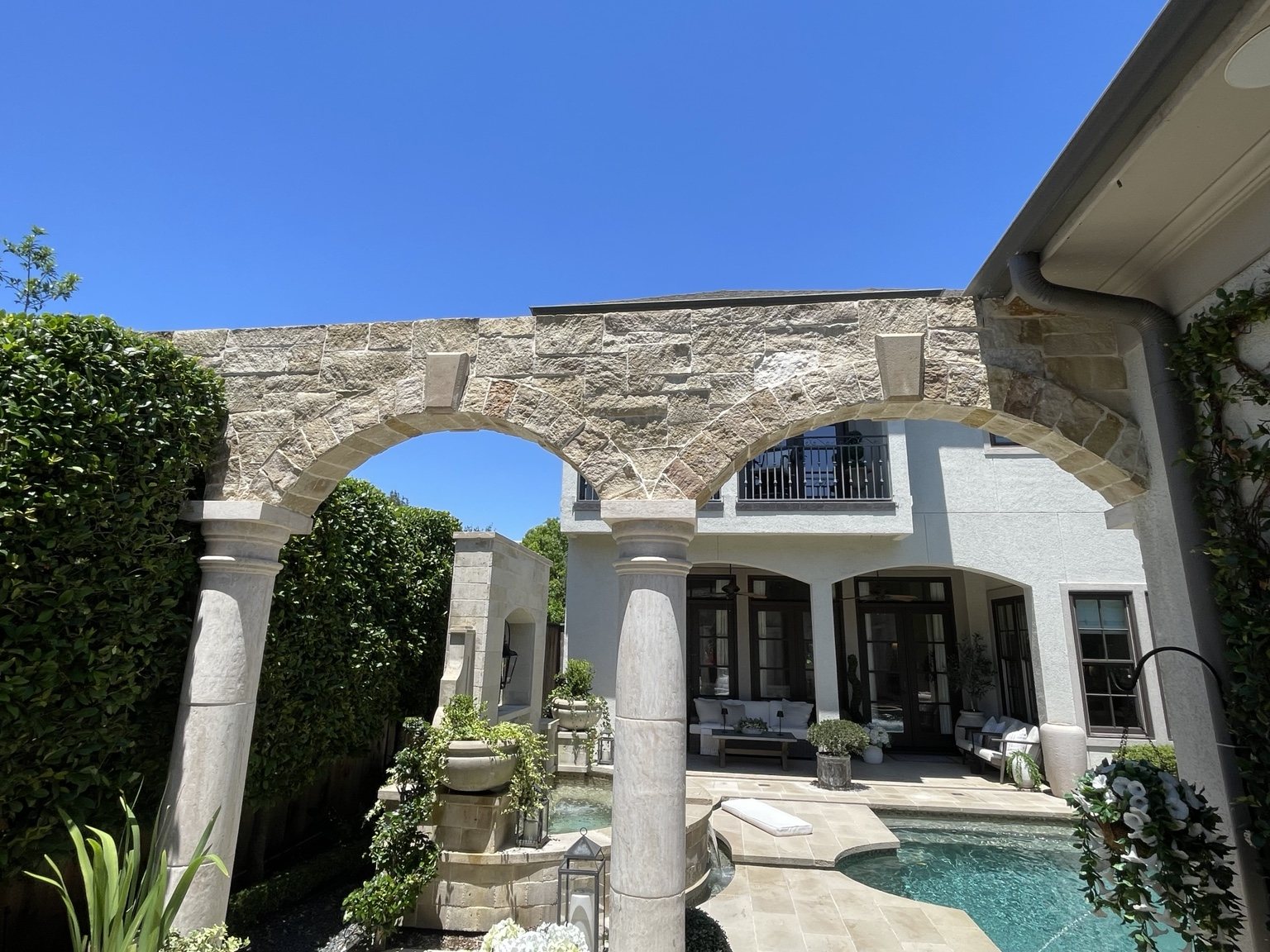 After: limestone arch cleaning